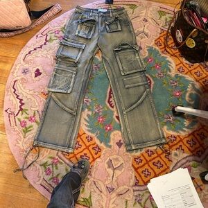 Liquor N Poker NWT Straight Cargo Jean in washed pink. Size US 2